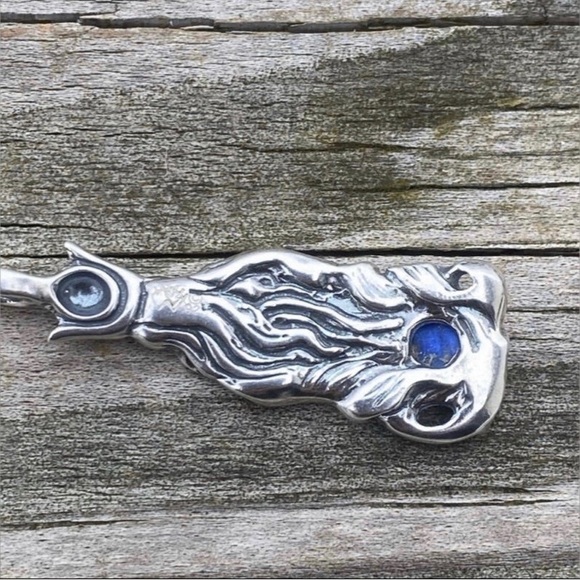 High Priestess Tarot pendant .925 Sterling Silver w/ genuine Lapis Lazuli USA - Picture 4 of 11